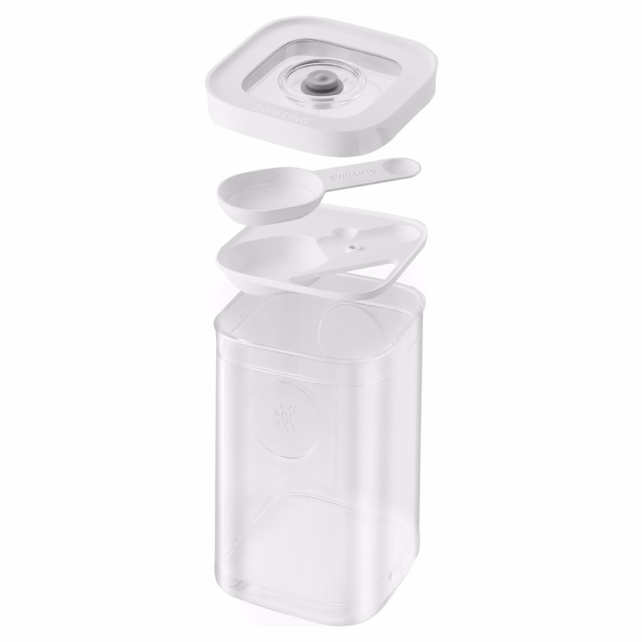 CUBE Container Set 4S / 11 cm, 1.75 Qt, Transparent-White