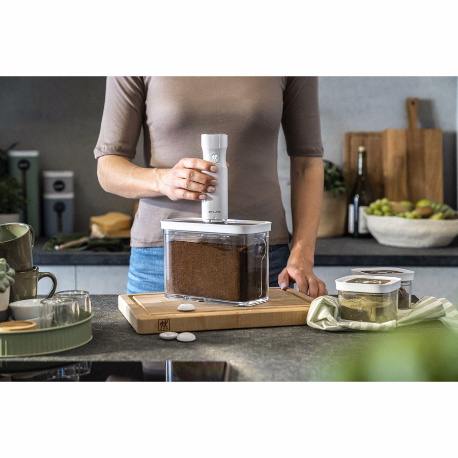 CUBE Container 2M / 21 cm, 2 Qt, Transparent-White