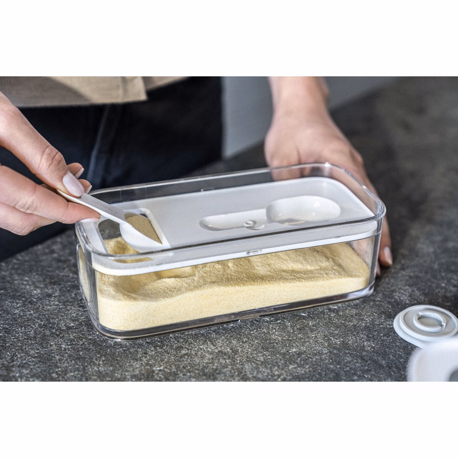 CUBE Container 2M / 21 cm, 2 Qt, Transparent-White