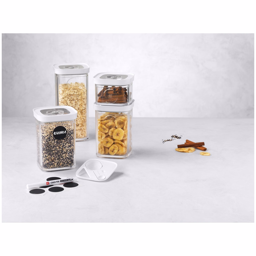 CUBE Container Set, S / 6-pc, Transparent-White