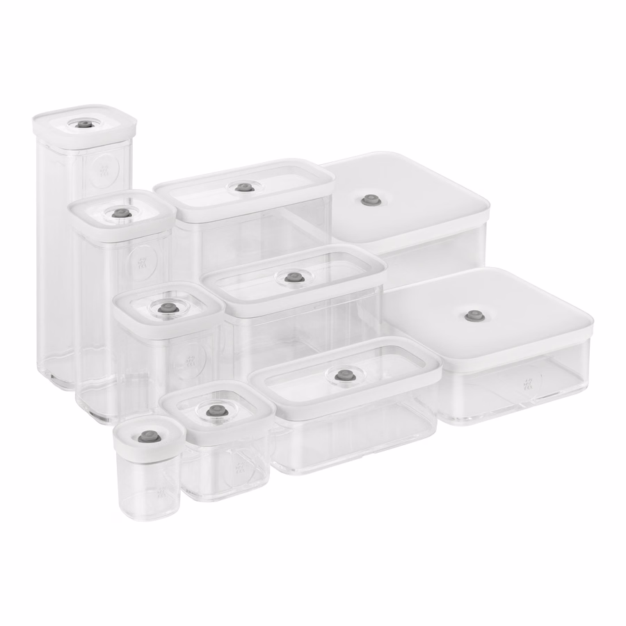 CUBE Container 2L / 21 cm, 4.2 Qt, Transparent-White