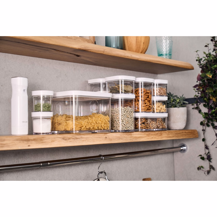 CUBE Container 2L / 21 cm, 4.2 Qt, Transparent-White