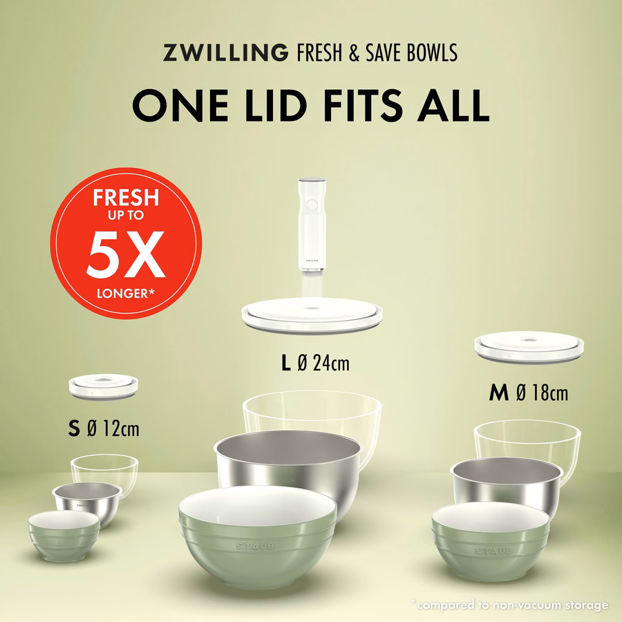 Vacuum bowl L / 24 cm, glass, Transparent