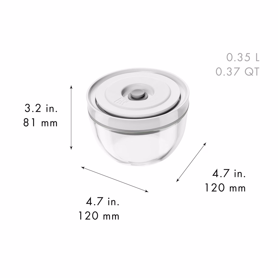 Vacuum bowl set S/M/L / 6-pc, glass, Transparent-White