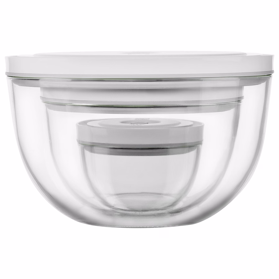 Vacuum bowl set S/M/L / 6-pc, glass, Transparent-White