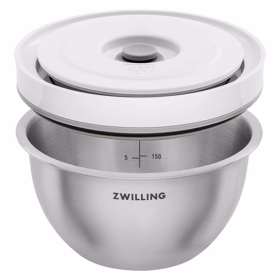 Vacuum bowl set S/M/L / 6-pc, stainless steel, Silver-White