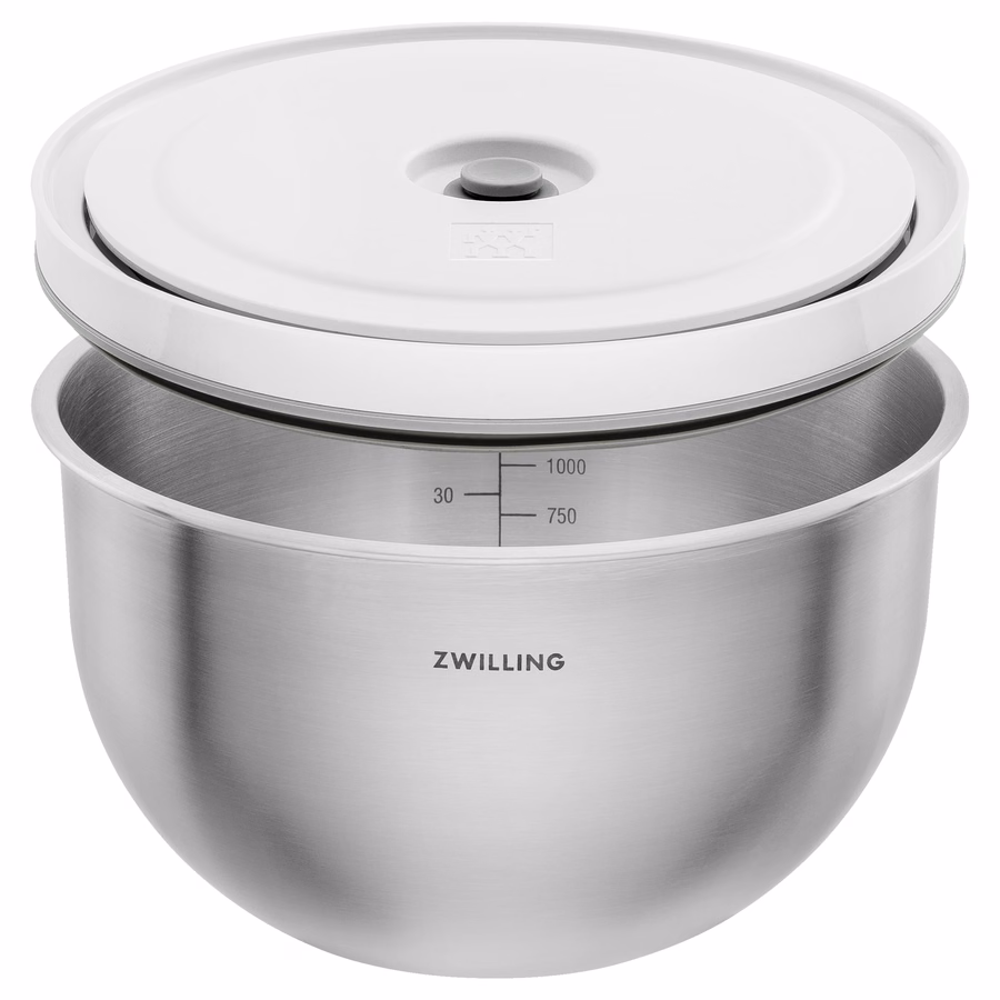 Vacuum bowl set S/M/L / 6-pc, stainless steel, Silver-White