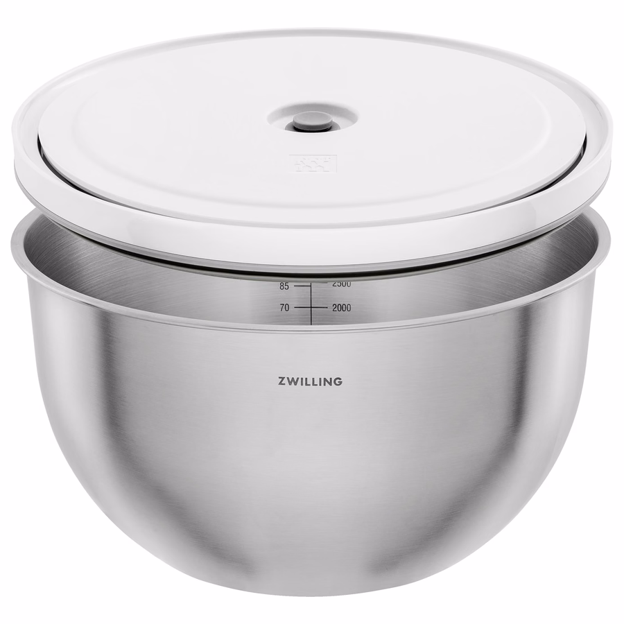 Vacuum bowl set S/M/L / 6-pc, stainless steel, Silver-White