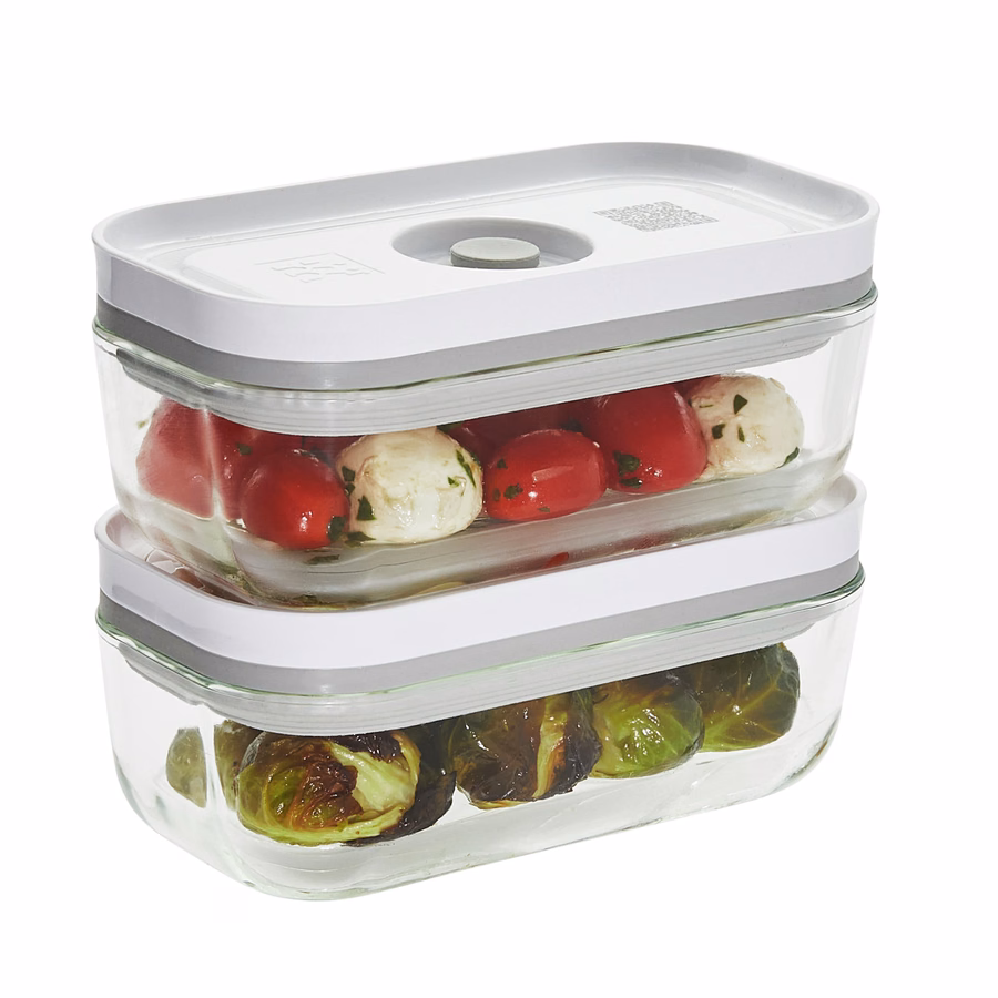4-pc, Vacuum Box Set, Glass, Grey