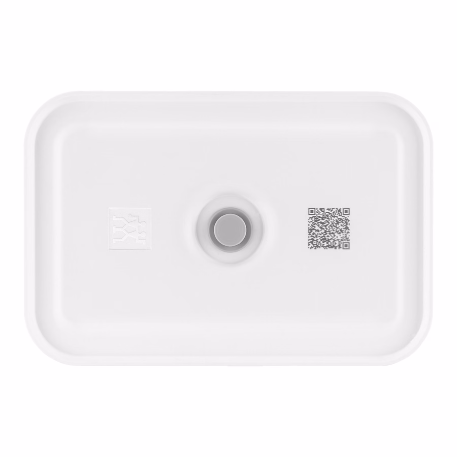 L Flat, Vacuum Lunch Box, Plastic, White-Grey