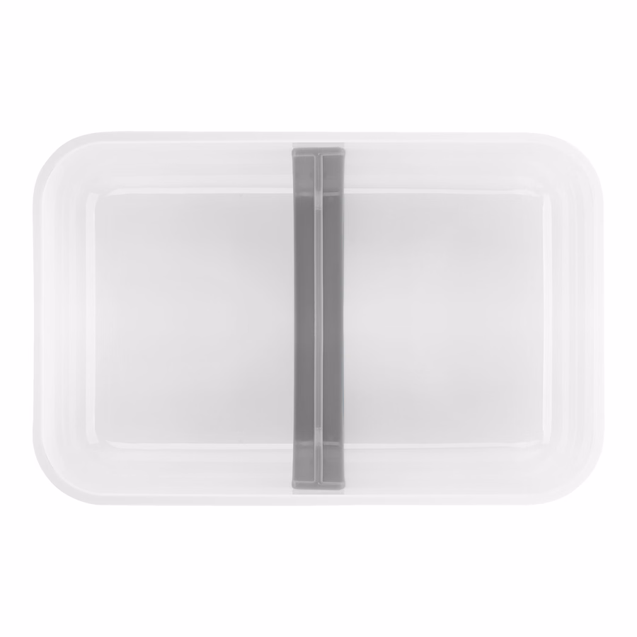 L Flat, Vacuum Lunch Box, Plastic, White-Grey