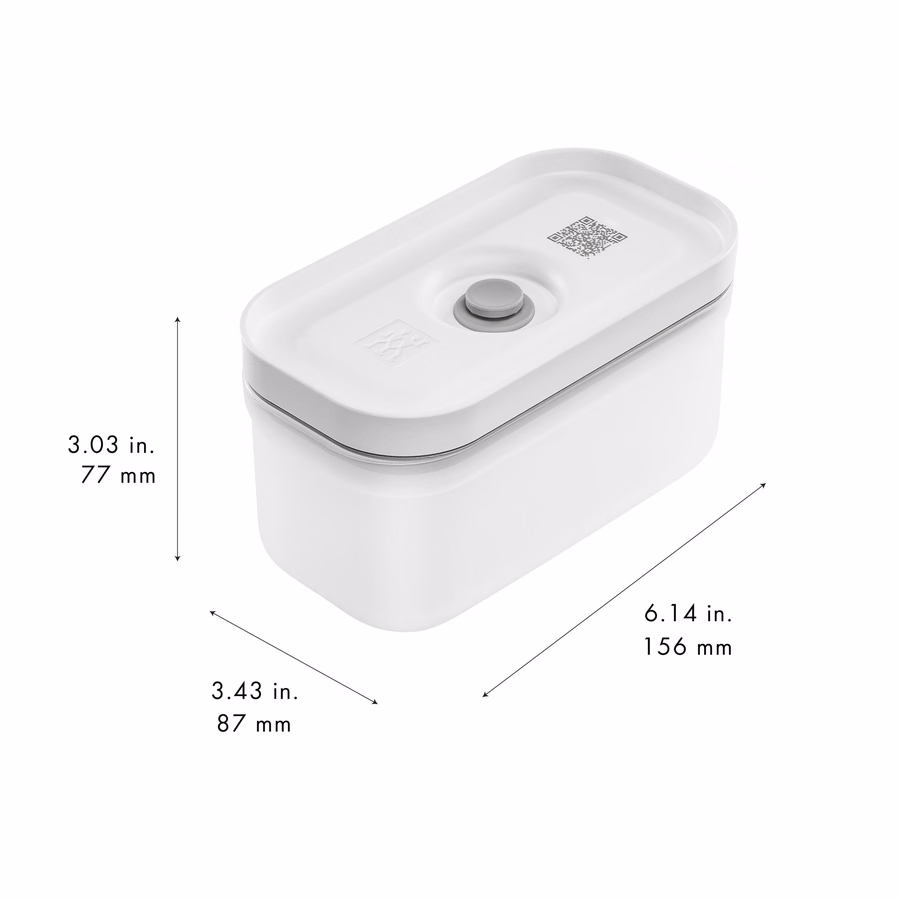 S, Vacuum Lunch Box, Plastic, Semitransparent-Grey