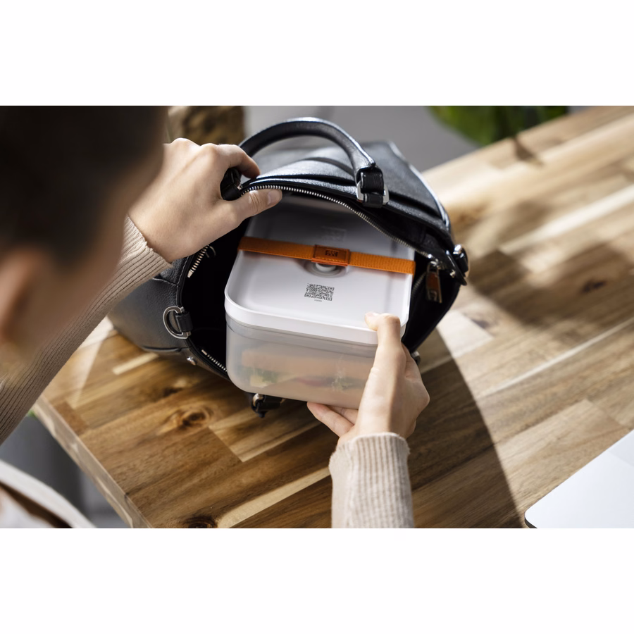 L, Vacuum Lunch Box, Plastic, Semitransparent-Grey