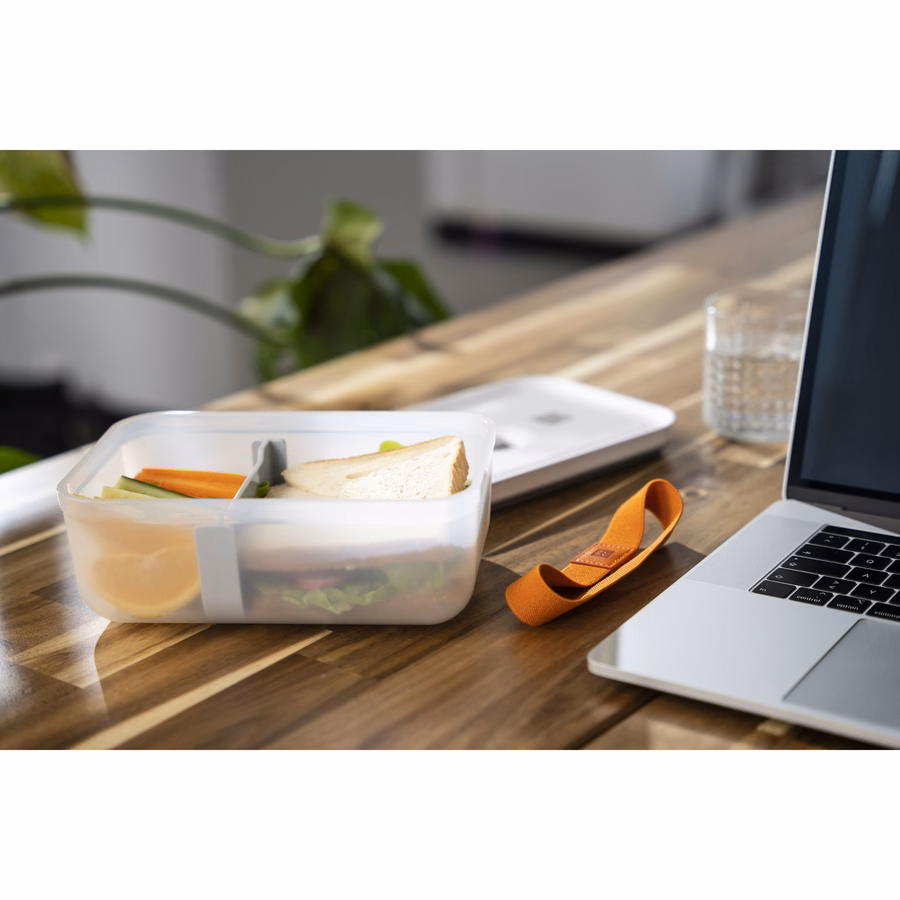 L, Vacuum Lunch Box, Plastic, Semitransparent-Grey