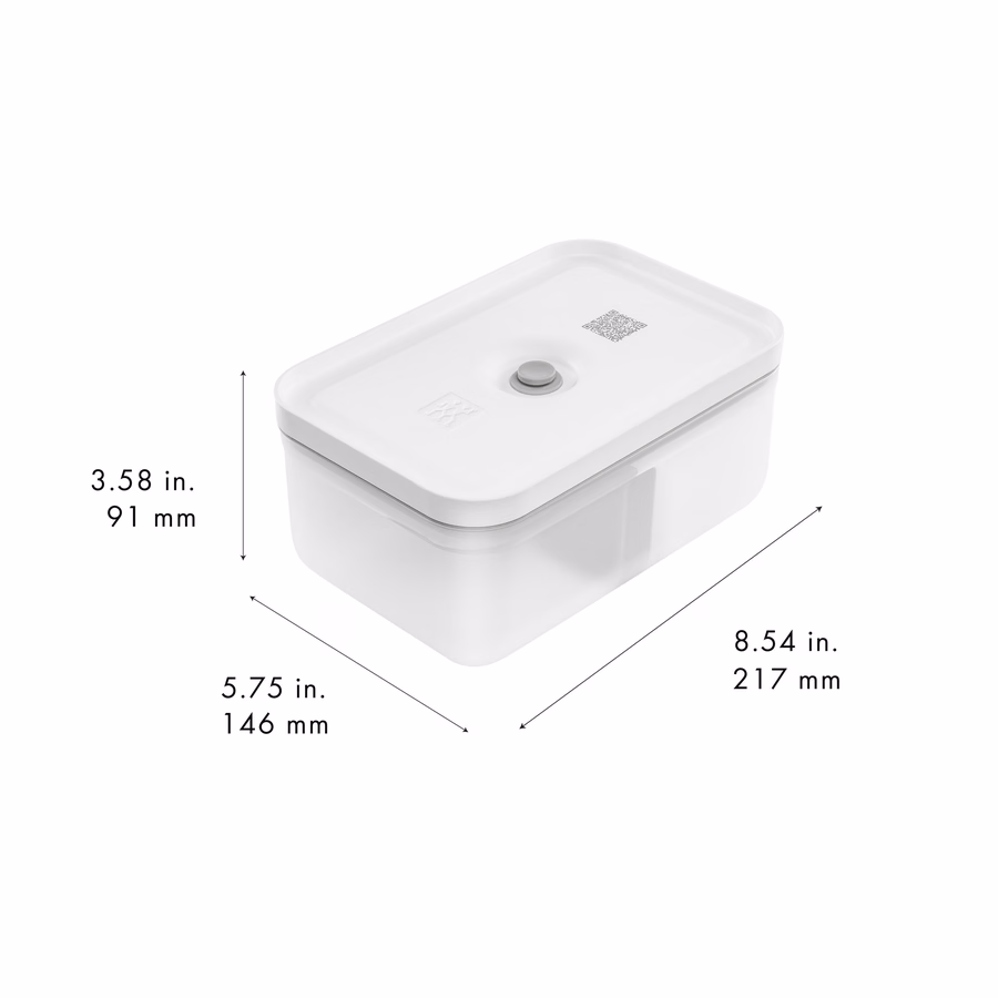 L, Vacuum Lunch Box, Plastic, Semitransparent-Grey