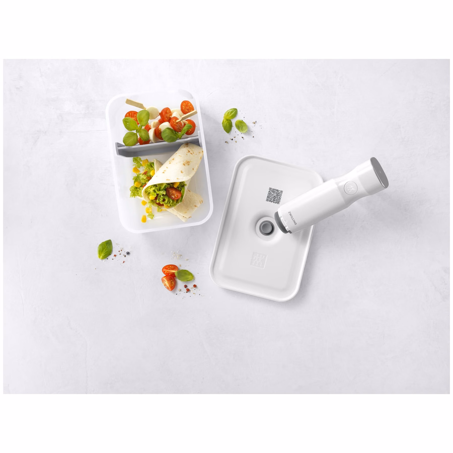 L, Vacuum Lunch Box, Plastic, Semitransparent-Grey