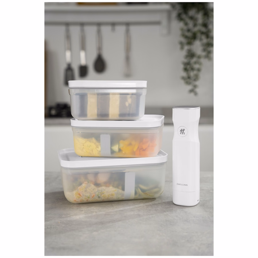 L, Vacuum Lunch Box, Plastic, Semitransparent-Grey