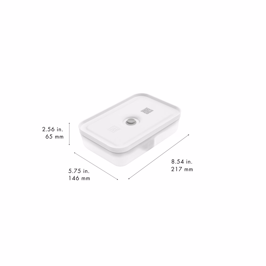 L Flat, Vacuum Lunch Box, Plastic, Semitransparent-Grey