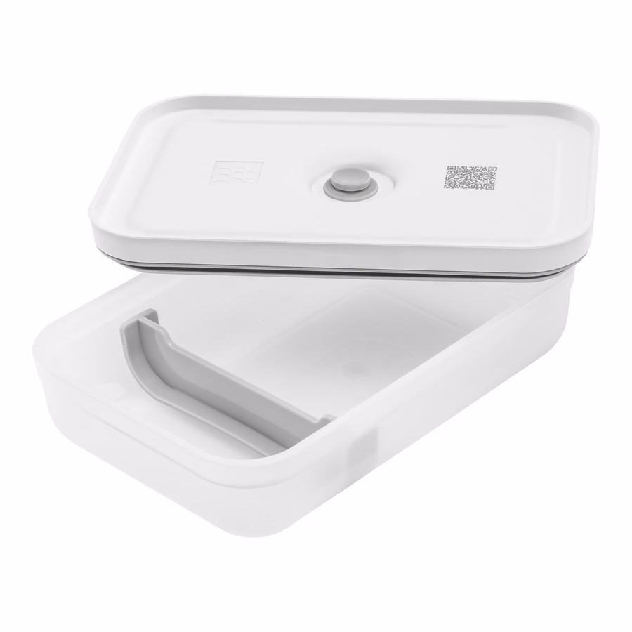 L Flat, Vacuum Lunch Box, Plastic, Semitransparent-Grey