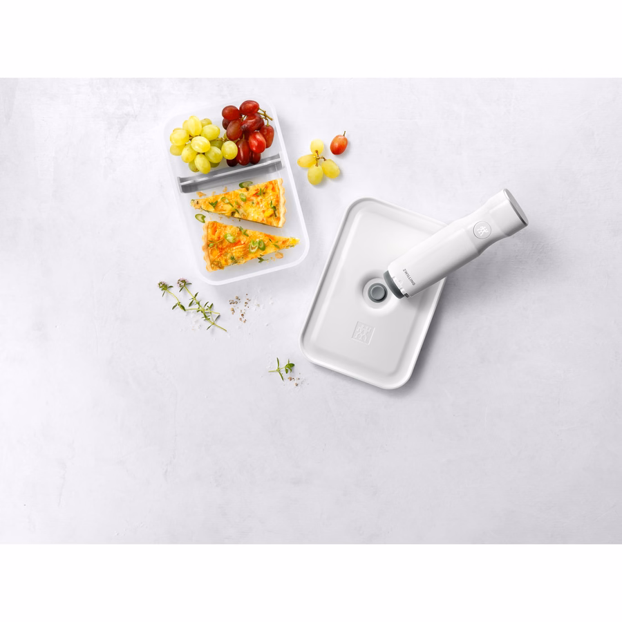 L Flat, Vacuum Lunch Box, Plastic, Semitransparent-Grey