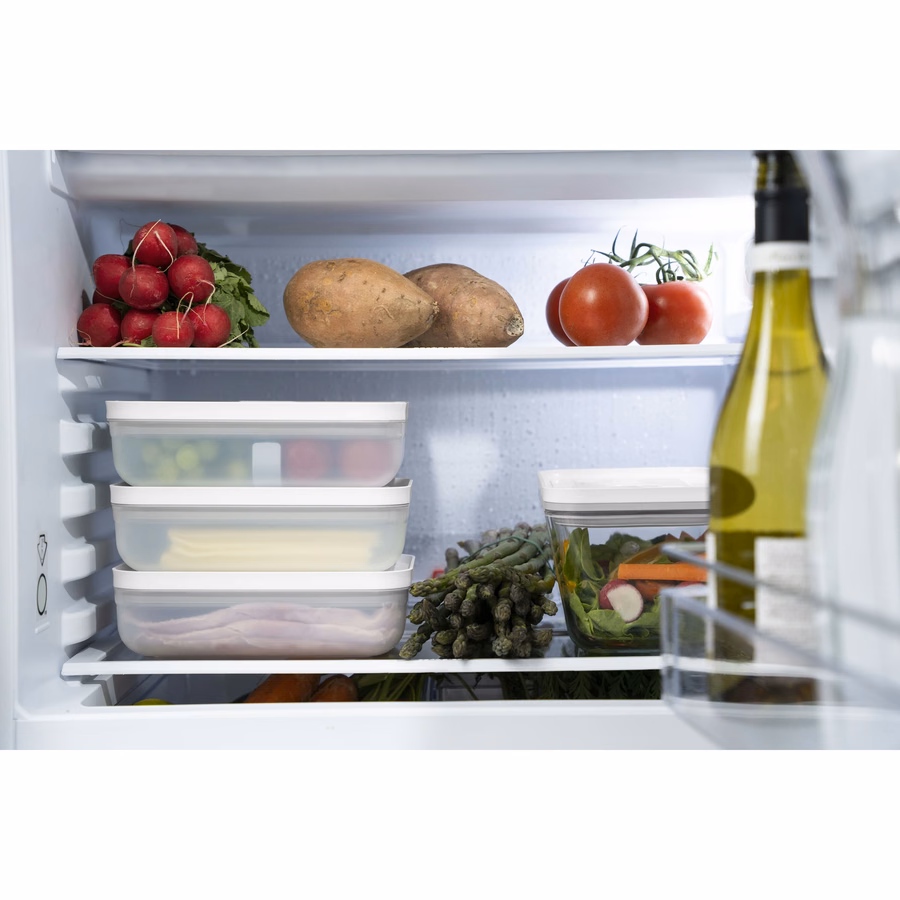 L Flat, Vacuum Lunch Box, Plastic, Semitransparent-Grey