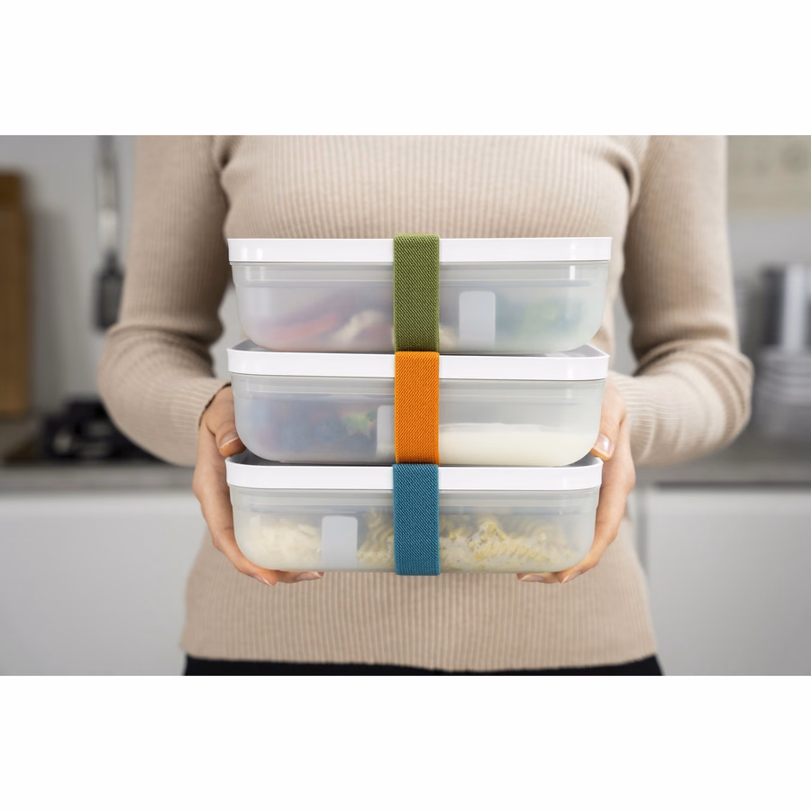 L Flat, Vacuum Lunch Box, Plastic, Semitransparent-Grey