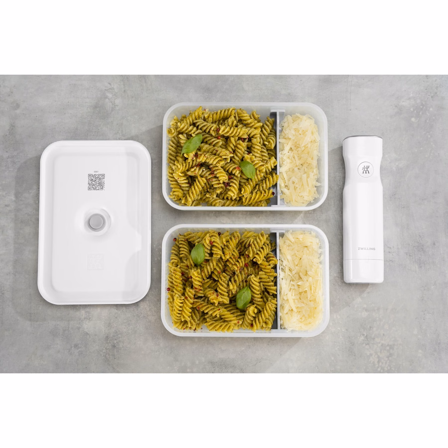 L Flat, Vacuum Lunch Box, Plastic, Semitransparent-Grey