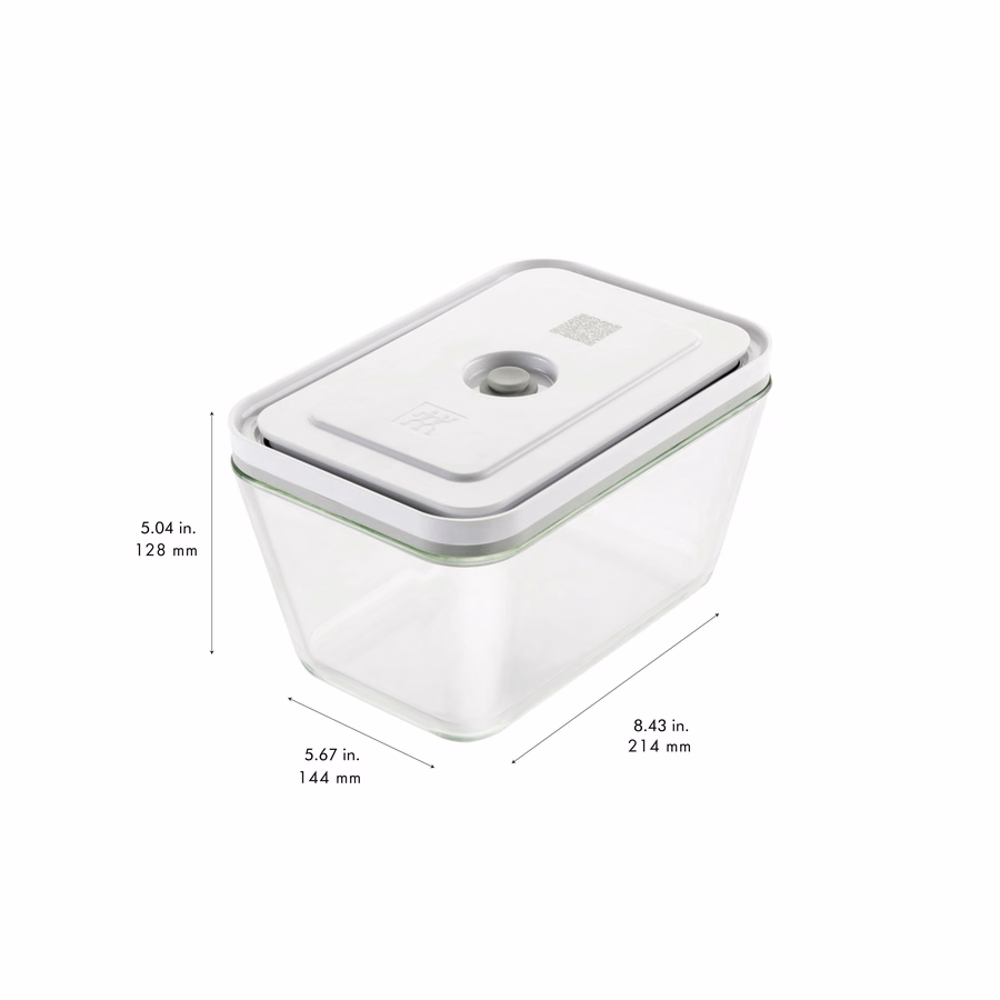 S/M/L / 3-pc, Vacuum Container Set, Glass, Grey