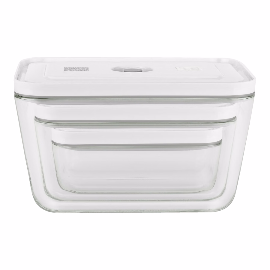 S/M/L / 3-pc, Vacuum Container Set, Glass, Grey