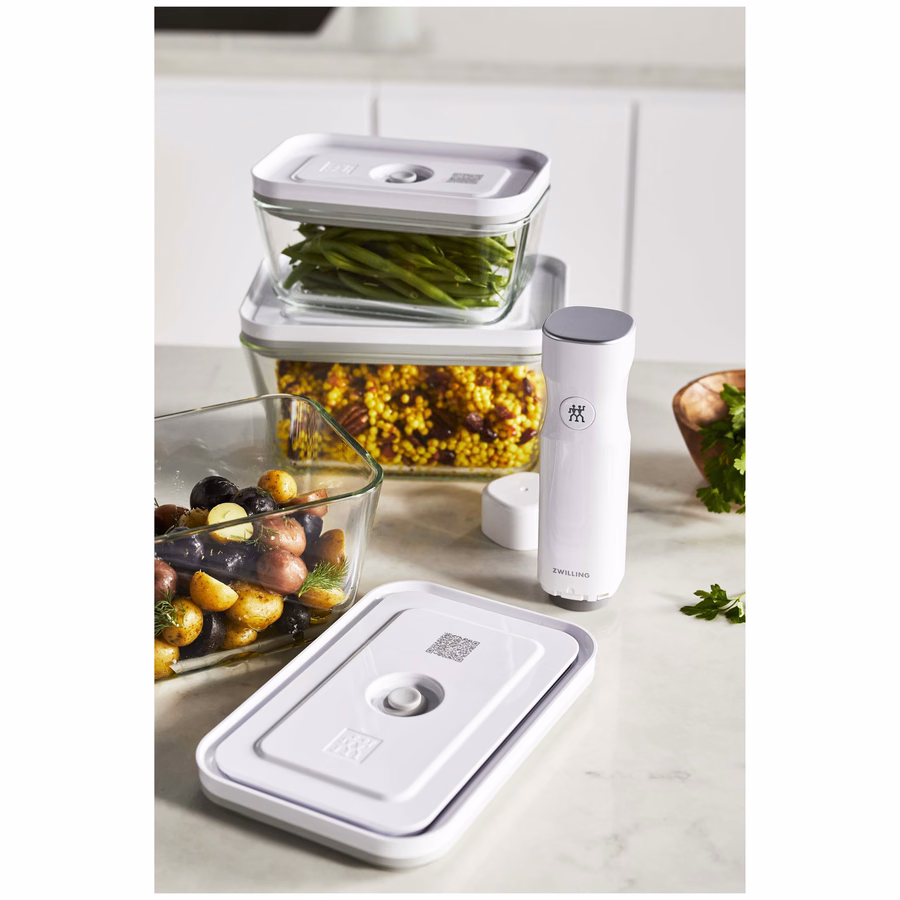 S/M/L / 3-pc, Vacuum Container Set, Glass, Grey