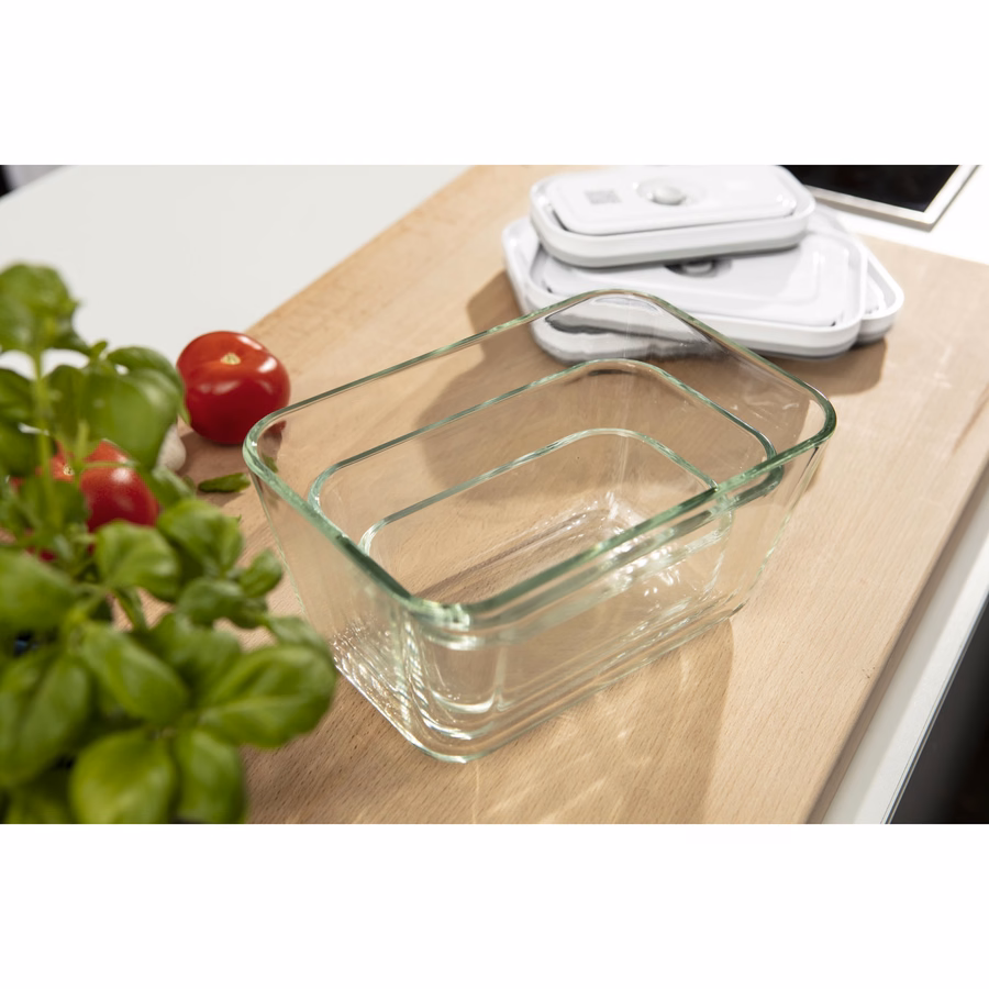 S/M/L / 3-pc, Vacuum Container Set, Glass, Grey