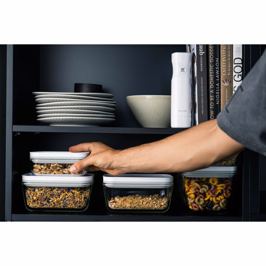 S, Vacuum Container, Glass, Grey
