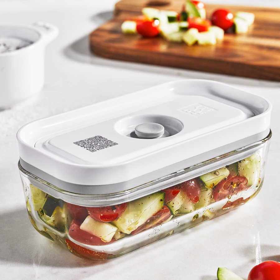 S / 2-pc, Small Vacuum Container, Glass, Grey