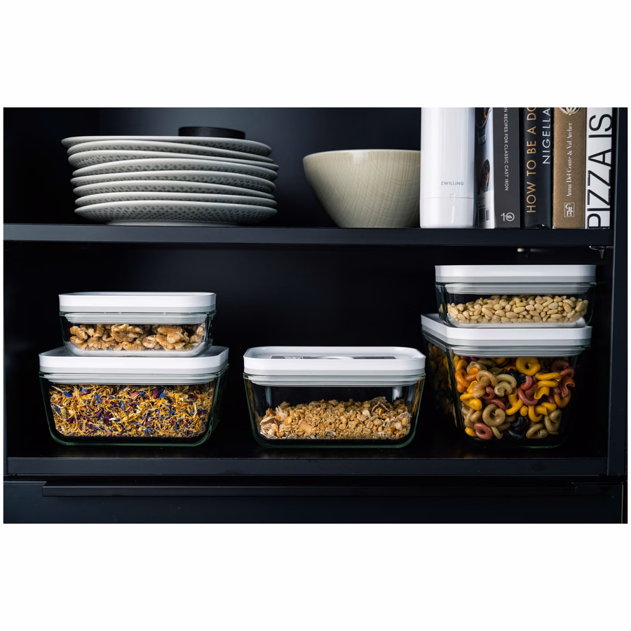 M, Vacuum Container, Glass, Grey