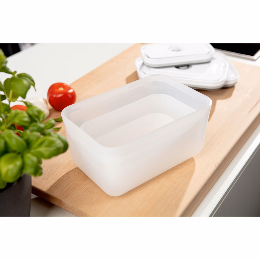 S/M/L / 3-pc, Vacuum Container, Plastic, Semitransparent-Grey