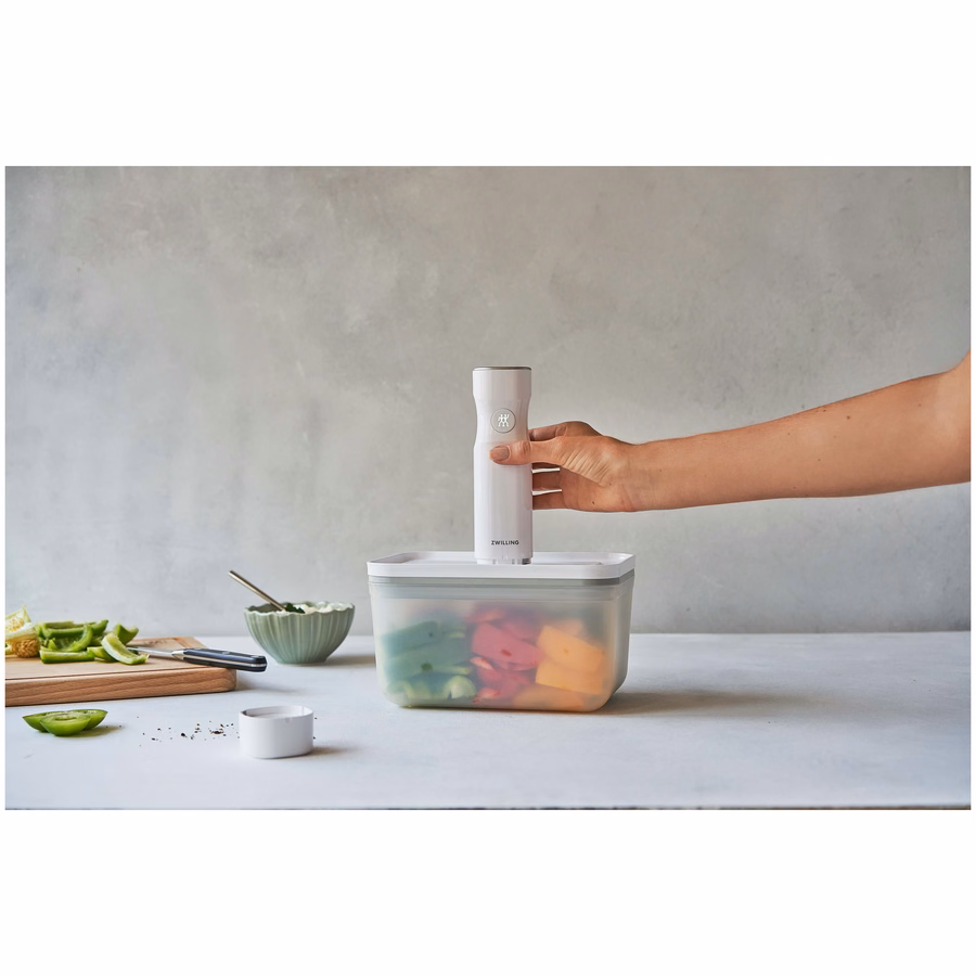 L, Vacuum Container, Plastic, Semitransparent-Grey