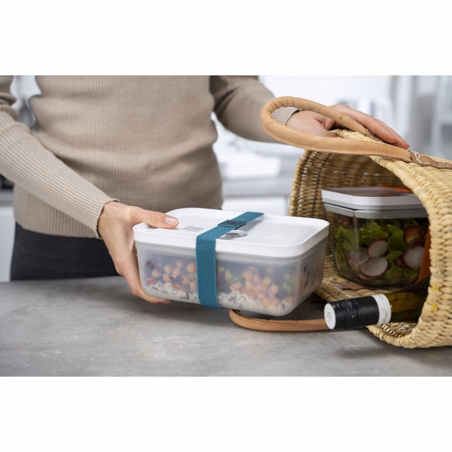 M, Vacuum Lunch Box, Plastic, Semitransparent-Grey