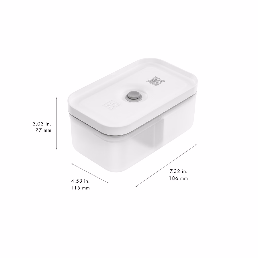 M, Vacuum Lunch Box, Plastic, Semitransparent-Grey