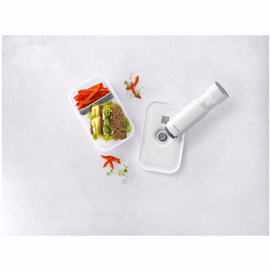 M, Vacuum Lunch Box, Plastic, Semitransparent-Grey