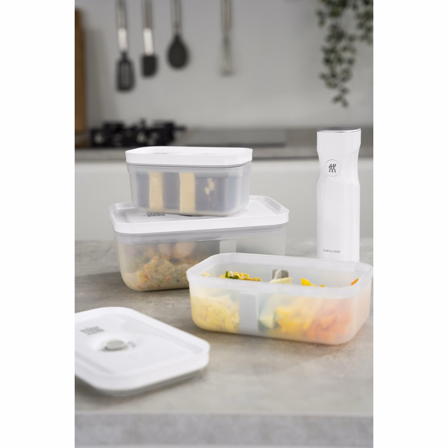 M, Vacuum Lunch Box, Plastic, Semitransparent-Grey