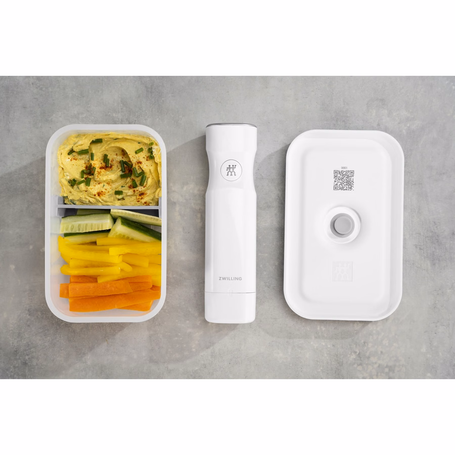 M, Vacuum Lunch Box, Plastic, Semitransparent-Grey