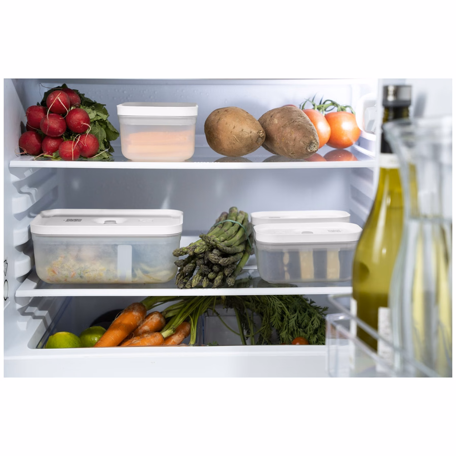 M, Vacuum Lunch Box, Plastic, Semitransparent-Grey