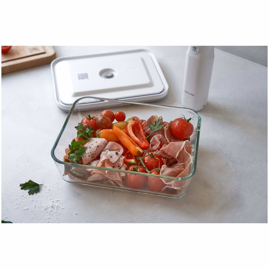 Vacuum Fridge Container, Glass, Grey