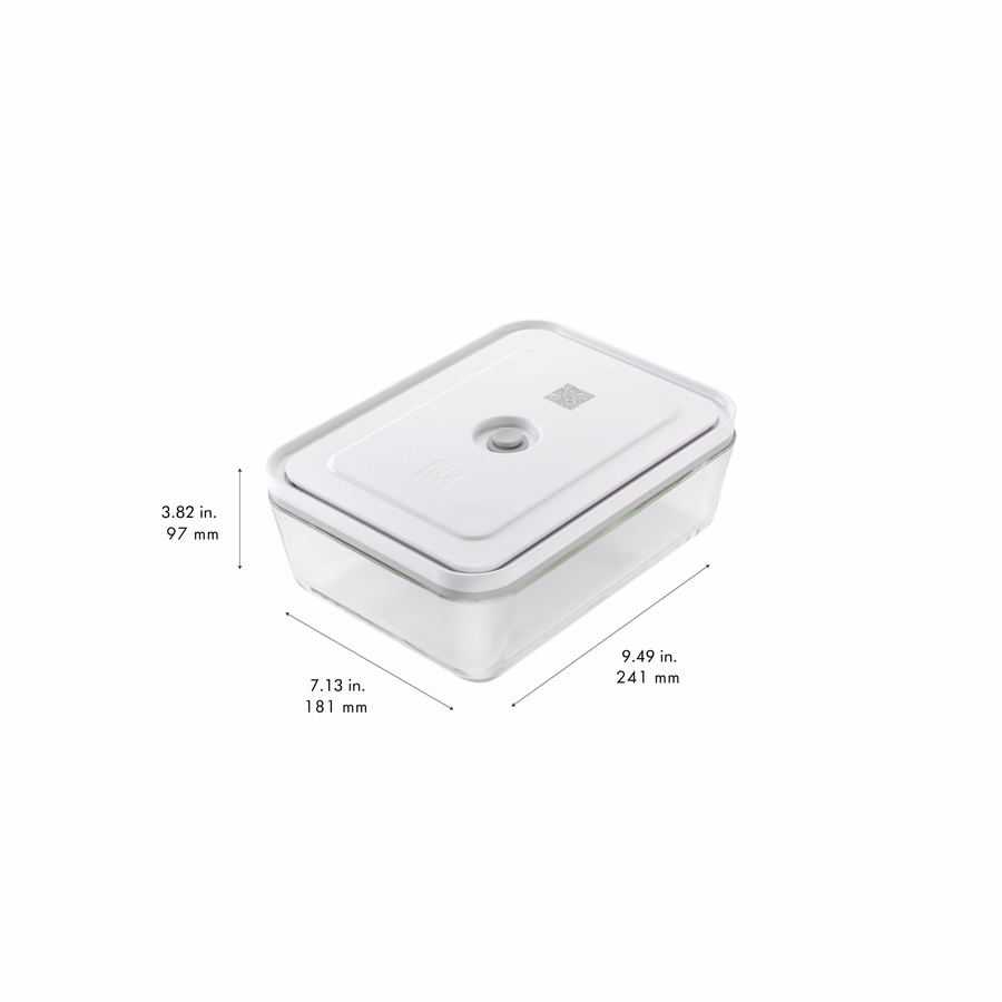 Vacuum Fridge Container, Glass, Grey