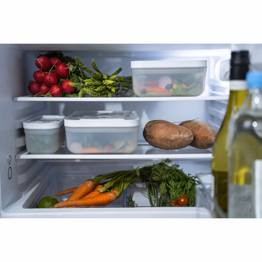 Vacuum Fridge Container, Plastic, Semitransparent-Grey
