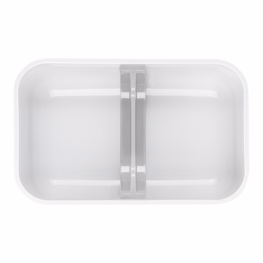 M, DINOS Vacuum Lunch Box, Plastic, White-Grey