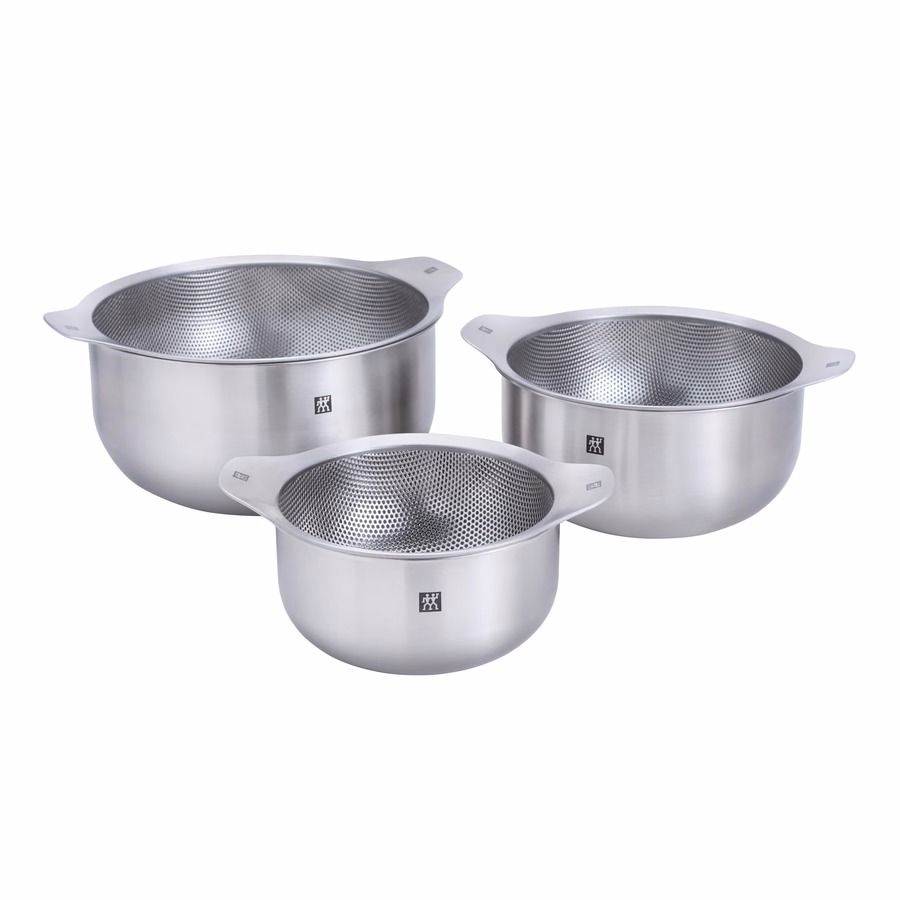 6-pc, Bowl and Strainer Set, Silver