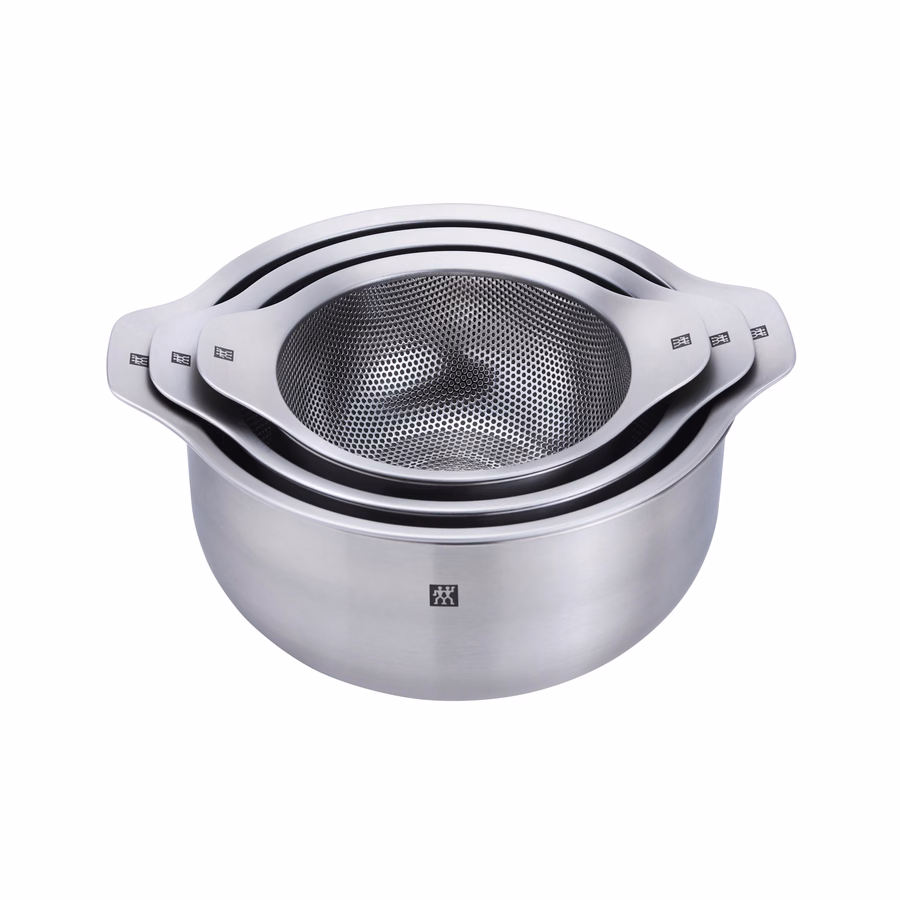6-pc, Bowl and Strainer Set, Silver