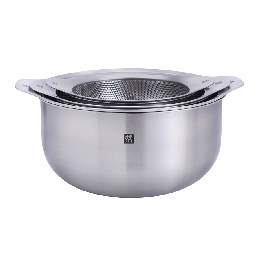 6-pc, Bowl and Strainer Set, Silver