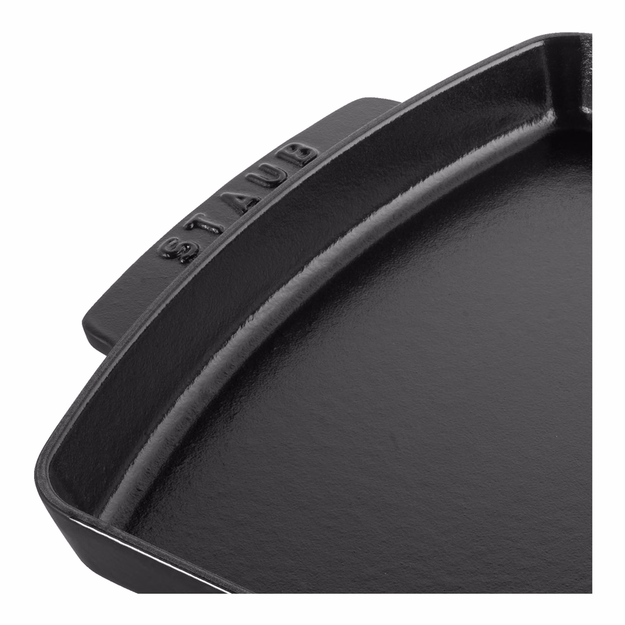 13-inch x 9-inch, Rectangular Serving Dish With Wood Base, Matte Black